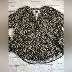 Universal Thread Brown and Cream Floral Blouse Corduroy Blouse. Size S.